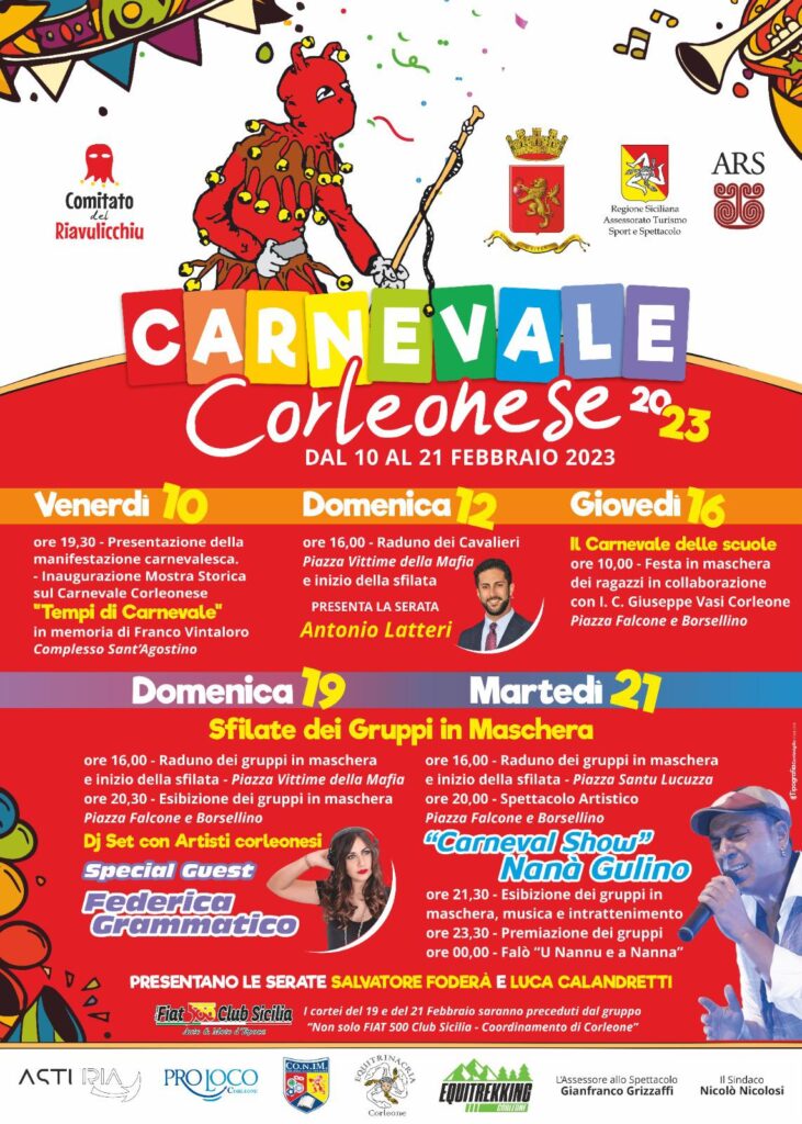 Carnevale 2023, il programma degli eventi